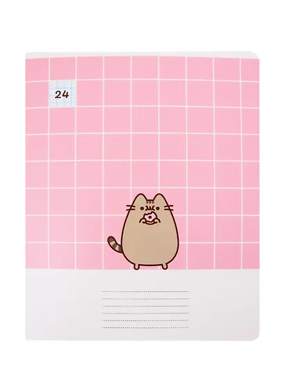 Тетрадь в клетку Pusheen, 24 листа, в ассортименте - фото 1