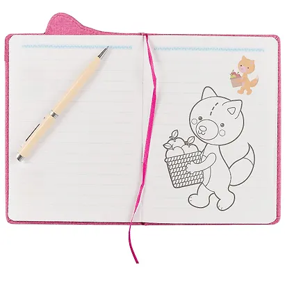 Книга для записей «Happy animals», малиновая, 64 листа, А5– - фото 2