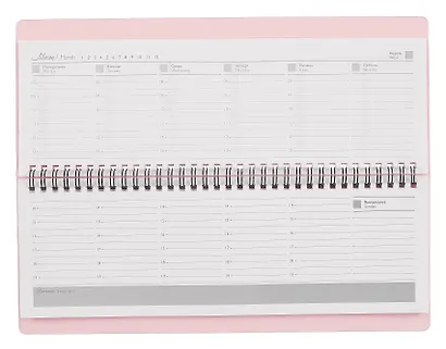 Планинг недат. 64л. "Наппа. Сакура" кожзам, мягк.преплет, тиснение фольгой, офсет, полускр.евроспираль - фото 5