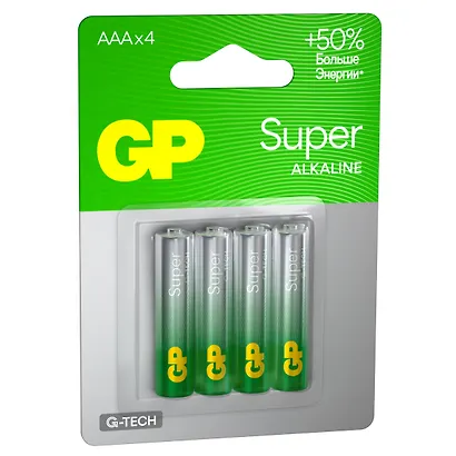 Батарейка GP Super G-Tech AAA (LR03) 24A алкалиновая, BC4 - фото 2