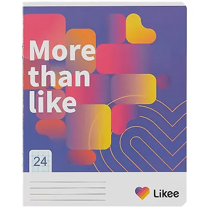 Тетрадь в клетку Likee, 24 листа, в ассортименте - фото 4