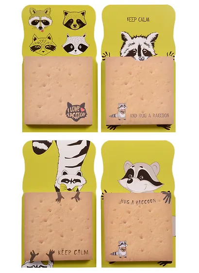 Блок бумаги «Еноты», 7 х 7 см - фото 3