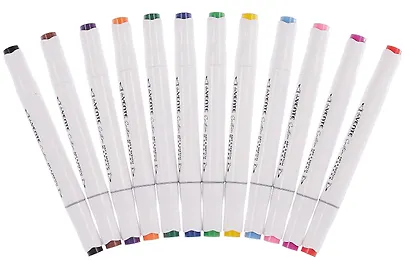 Маркеры для скетчинга 12 цветов "Emotion", двусторонние (пулевидный 1 мм/скошенный до 6 мм) - фото 2