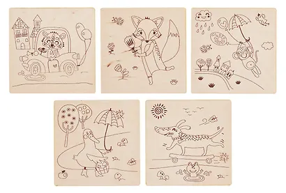 Набор заготовок для творчества "Веселая прогулка!" 15x15 см, 5 шт - фото 2