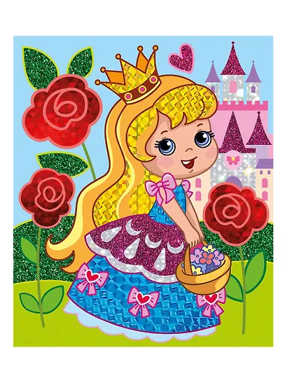 Набор для творчества. Аппликация фольгой "Принцесса" размер 138х165 мм. 6 цветов - фото 3