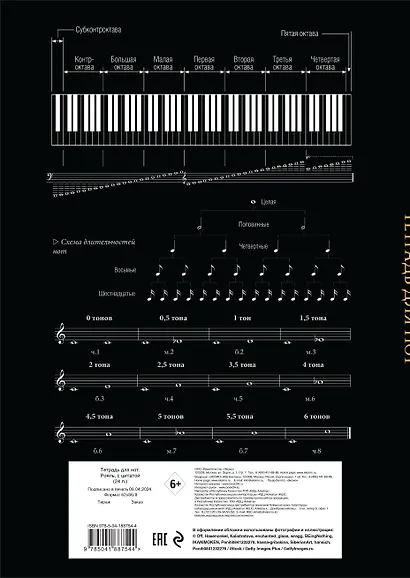 Тетрадь для нот Эксмо, "Рояль (с цитатой)", А4, 24 листа - фото 5