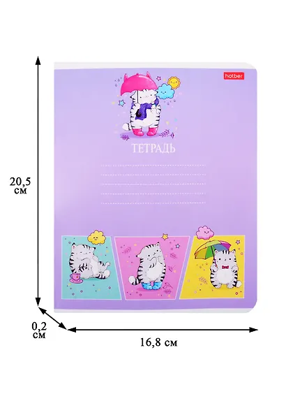 Тетрадь в клетку Hatber, "Приключения кота Пирожка", 12 листов, в ассортименте - фото 3