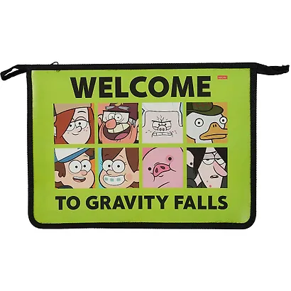Папка для тетрадей А4 "Гравити Фолз" 1отд., пластик, молния сверху, инд.уп. - фото 2