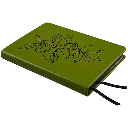 Ежедневник недат. А5 160л "Olive" зеленый, иск.кожа, интегр.переплет, тонир.блок, ляссе - фото 2