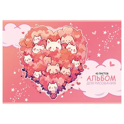 Альбом для рисования BG, Kawaii, А4, 40 листов, в ассортименте - фото 4