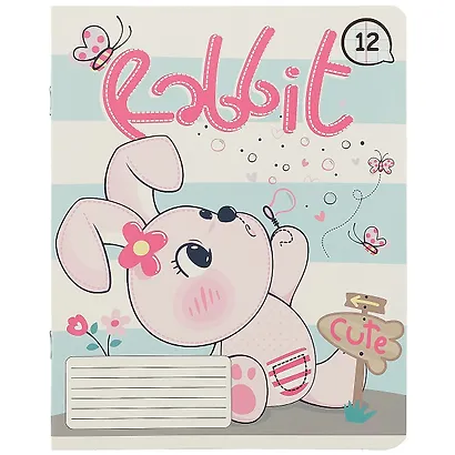 Тетрадь в клетку Academy Style, "Веселые зверята", 12 листов, в ассортименте - фото 1