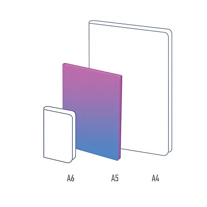 Книга для записей А5 80л "Radiance" кожзам, черный срез, розовый/голубой градиент - фото 4