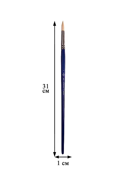 Кисть художественная Манеж, синтетика упругая, круглая, длинная ручка №6, Гамма - фото 2