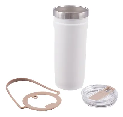 Термостакан Белый (пластик/металл) (710мл) (12-07599-M9) - фото 3