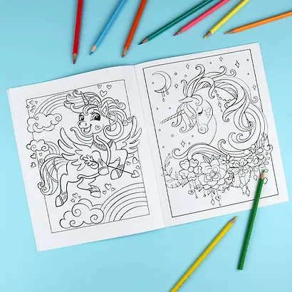 Милые единороги. Книжка-раскраска для детей - фото 4
