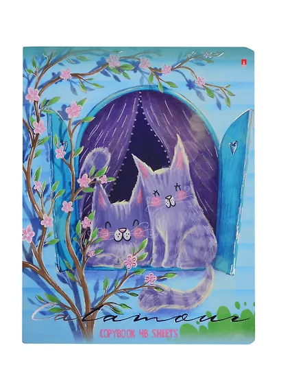 Тетрадь в клетку Альт, "Нежные котики", 48 листов, в ассортименте - фото 1