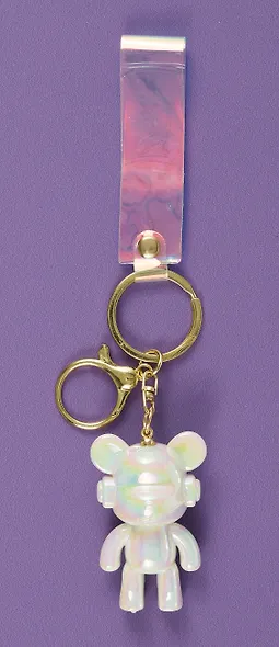 Брелок Мишка в наушниках перламутровый (ПВХ) (6см) (12-05149-A018) Bookvalno - фото 3