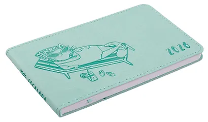 Еженедельник дат. 2026г. 64л 150x87 мм 150x87 мм "Виннер" мятный, кожзам, мягк.переплет, блинт.тиснение, офсет, карманный, горизонт, справ.мат-лы, закругл.углы, ляссе, инд.уп - фото 2