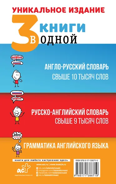 3 книги в одной: Англо-русский словарь. Русско-английский словарь. Грамматика английского языка - фото 2