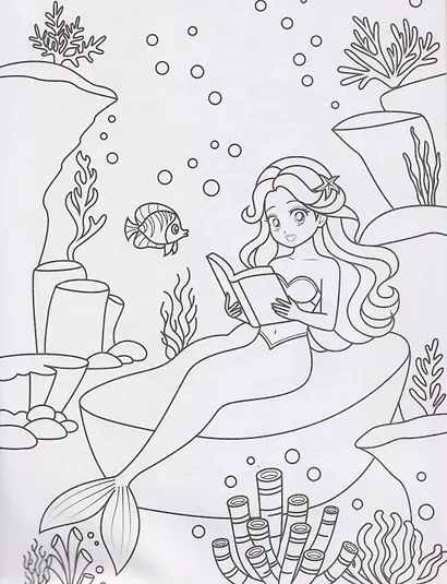 Русалочки. Аниме-раскраски с наклейками - фото 3