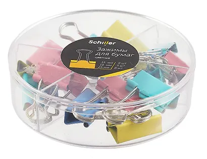 Зажимы для бумаг 15 мм 8 штук, 19 мм 5 штук, 25 мм 8 штук, цветные - фото 4