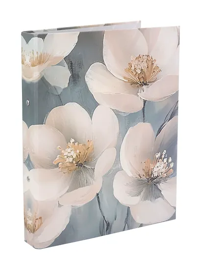 Папка 2 кольца А4 "Цветы на сером" - фото 1