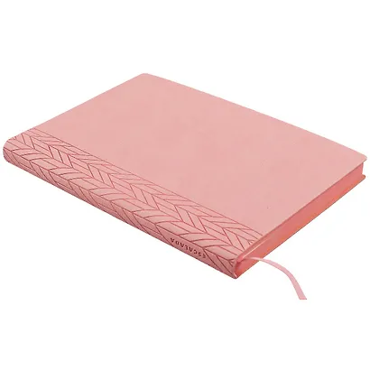 Ежедневник недат. А5 160л "Буйвол" розовый, кожзам, мягкий переплет, тонир.блок, ляссе - фото 2