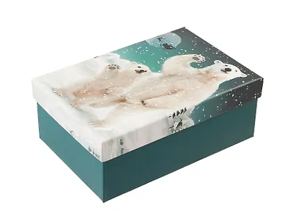Коробка подарочная "Мишки" НГ, 18*12*7, картон - фото 4