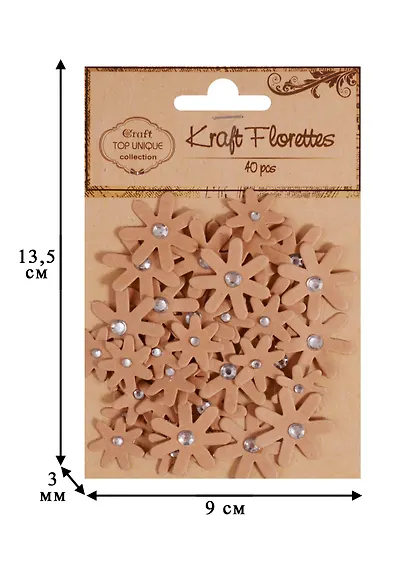 Цветочки крафт со стразом, 40шт*2см (D26000878) - фото 6