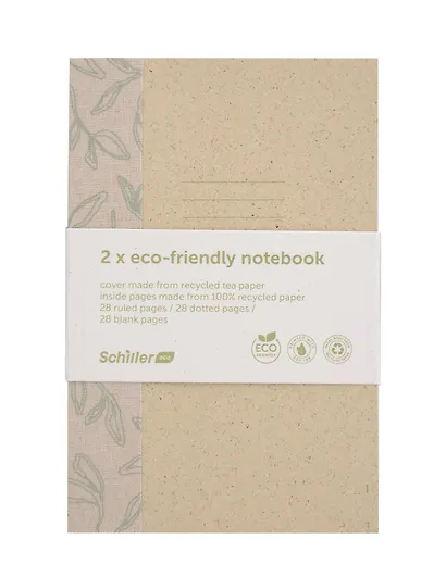Записная книжка "ECO" 2 штуки, А6, 28 листов в клетку, сшивка, Schiller - фото 5