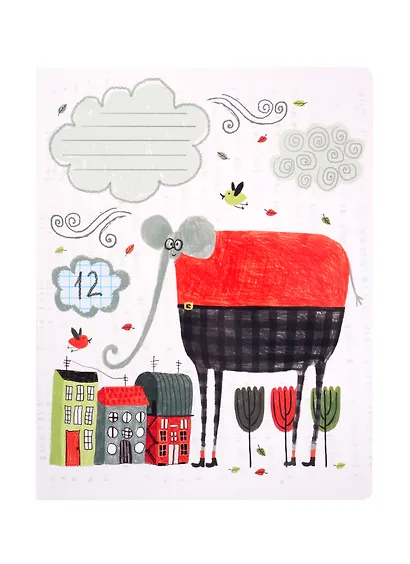 Тетрадь в клетку Academy Style, "Животные в городе", 12 листов, в ассортименте - фото 1