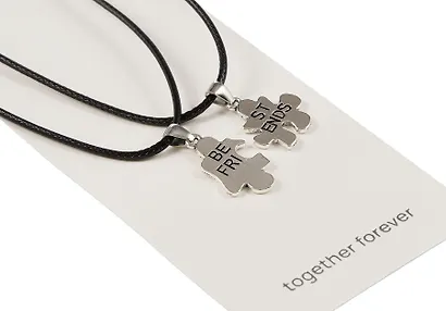 Набор парных кулонов «Пазлы Best friends», текстиль, металл, Lafilaf - фото 3