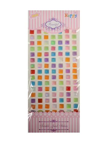 Наклейки квадраты, 105 шт, 0.8 см, микс цветов - фото 1