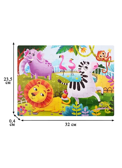 Мягкие пазлы Зоопарк 2 А4 35 элементов Vladi Toys - фото 2