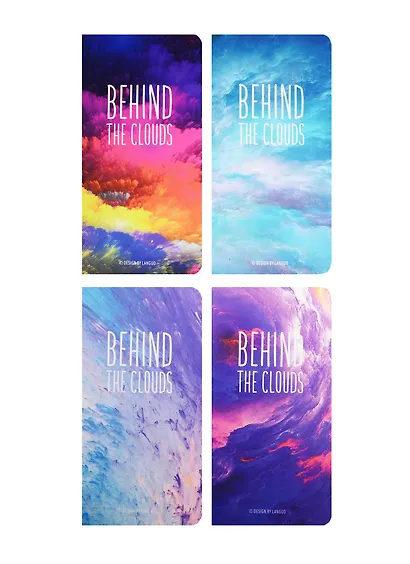 Записная книжка А6+ 24л кл. 90*170мм "Behind the clouds" карт.обл., сшивка, ассорти, Languo - фото 1