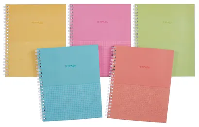 Тетрадь 80л кл. "В клетку"  мелов.картон, поля, офсет, ассорти - фото 1