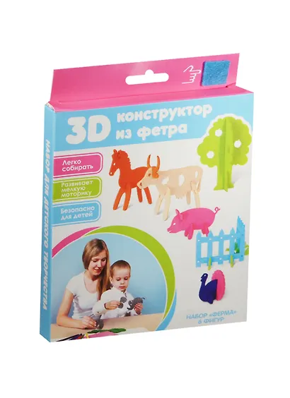 Набор для творчества, FELTRICA, Конструктор из фетра 3D Ферма - фото 1