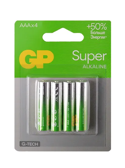 Батарейка GP Super G-Tech AAA (LR03) 24A алкалиновая, BC4 - фото 1