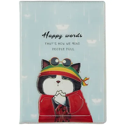 Записная книжка А6- 70л лин. "Happy words" ПВХ-обл., ассорти - фото 3