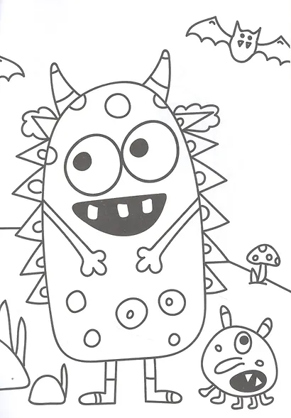 МОЯ РАСКРАСКА А4 чёрная. МОНСТРИКИ - фото 4