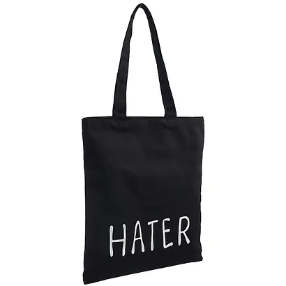 Сумка-шоппер Hater черная, текстиль, 40см.*32см., с 2 ручками - фото 2