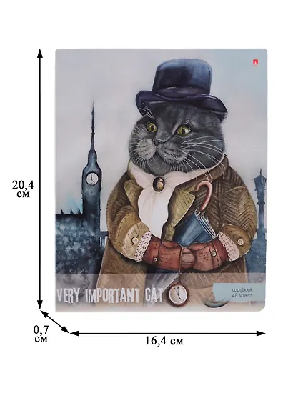 Тетрадь в клетку Альт, "Особо важные коты", 48 листов, в ассортименте - фото 2