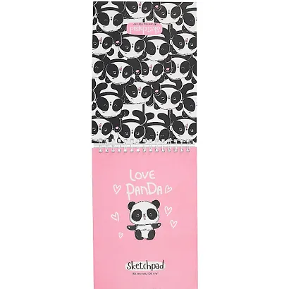 Скетчбук А4 80л "Панда" белый офсет, 100г/м2, тв.обложка, спираль - фото 3