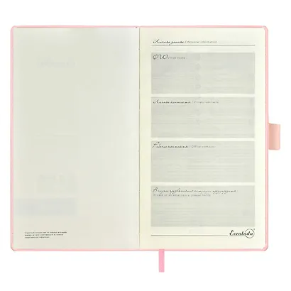 Ежедневник недат. А6+ 160л 125*211 "Краст" пепельно-розовый, кожзам, тв.переплет, офсет, ляссе, застежка - фото 4