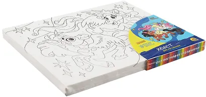 Холст с красками по номерам. Сказочные единороги, 20х25 см - фото 4