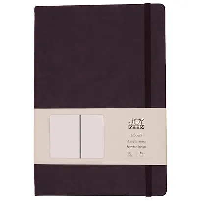 Книга для записей А4- 96л кл. "Joy Book. Брауни" иск.кожа, тонир.блок, скругл.углы, ляссе, резинка - фото 3