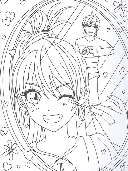 Манга-герои. Аниме-раскраска - фото 3