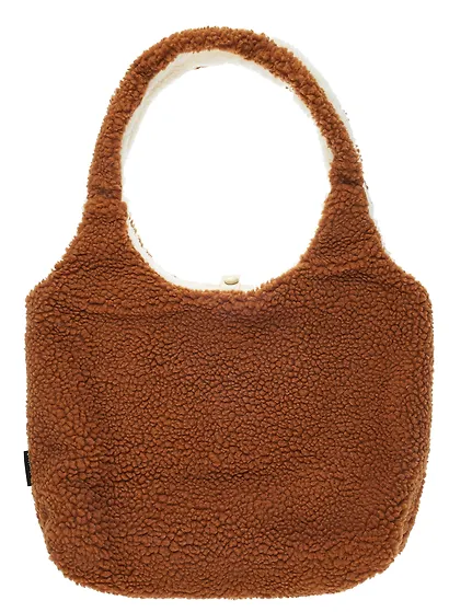 Сумка-шоппер плюшевая двусторонняя (бежевая) (35х40) (12-5769-A2) - фото 1