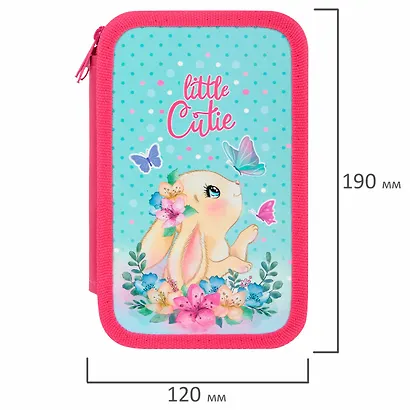 Пенал 3 отделения "Pretty bunny" 19*11 см - фото 9
