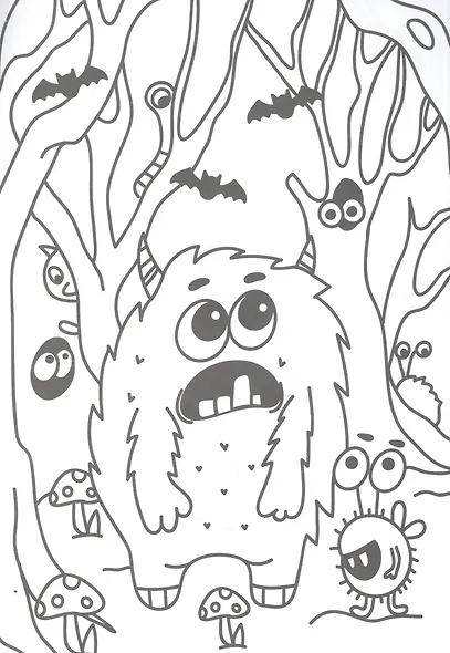 МОЯ РАСКРАСКА А4 чёрная. МОНСТРИКИ - фото 2